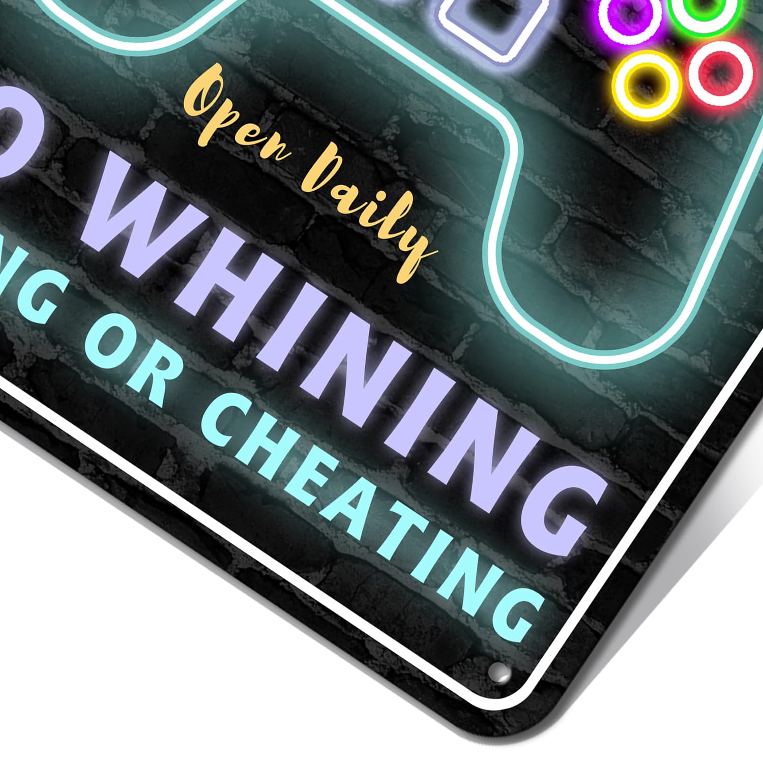 Gamer Wall Decor Metal Sign - 12" x 8" Aluminum Gaming Room Decor for Boys & Bedrooms
