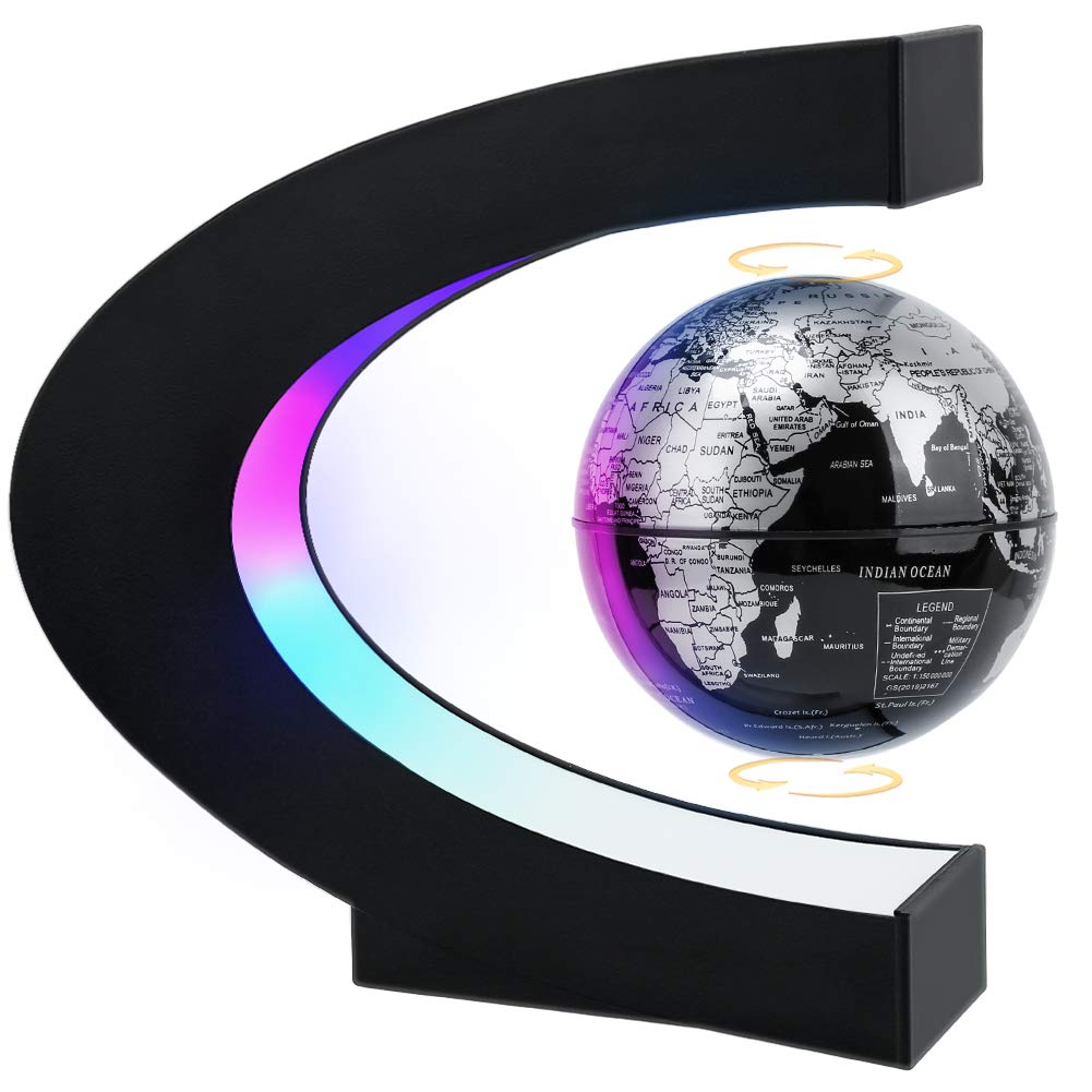 Magnetic Levitating Globe with LED Light, Cool Tech Gift for Men Father Boys and Girls