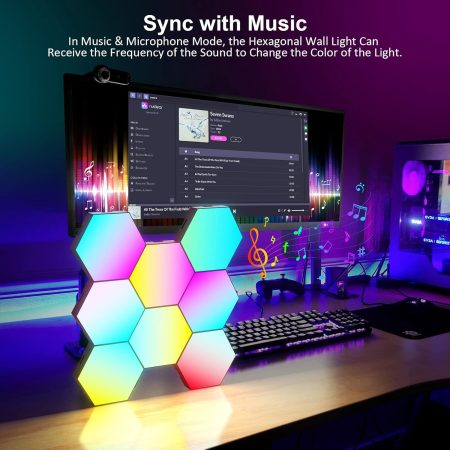 8 Pack RGB Hexagon LED Wall Lights - Unique Room Decor & Perfect Gift Idea