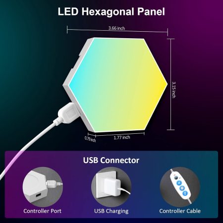 8 Pack RGB Hexagon LED Wall Lights - Unique Room Decor & Perfect Gift Idea