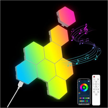 8 Pack RGB Hexagon LED Wall Lights - Unique Room Decor & Perfect Gift Idea