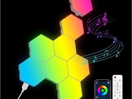 8 Pack RGB Hexagon LED Wall Lights