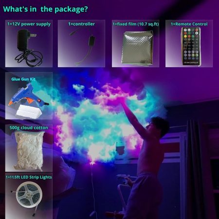 Thundercloud LED Strip Light Kit – RGB Lightning Cloud Effect Light for Gaming Room / Bedroom