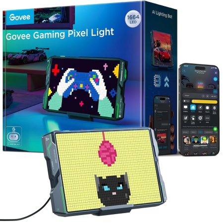Govee RGBIC Gaming Pixel Light: 150+ Scene Modes, DIY, & Real-time Info Display