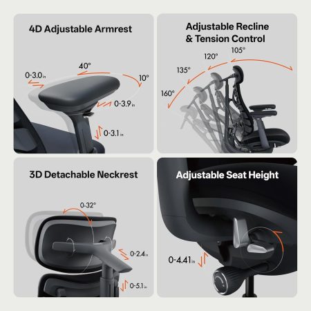 LiberNovo Ergonomic Gaming & Office Chair with Adaptive Lumbar Support