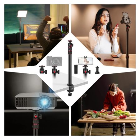 NEEWER Table-Mounted Camera / Light Stand (TL283) with Phone Holder, Telescopic C Clamp (17"-40"/43-102cm)