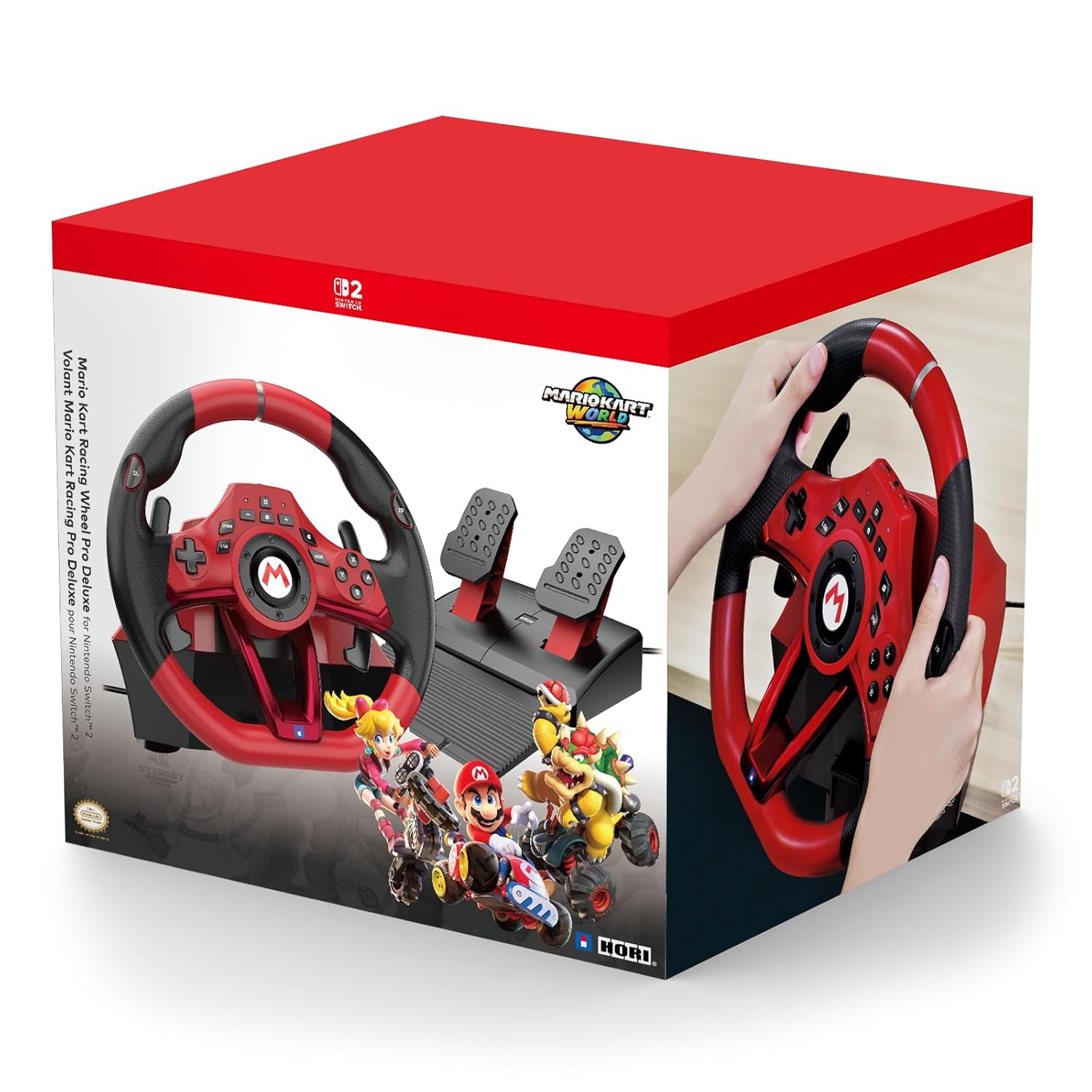 Official Nintendo Licensed HORI Mario Kart Racing Wheel Pro Deluxe for Nintendo Switch 2
