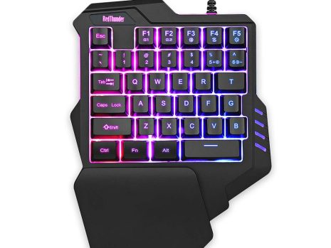 RedThunder Ergonomic One-Handed RGB Gaming Keyboard – 35-Key Portable Mini Keypad